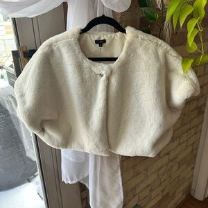 Talbots Cream Faux Fur Capelet